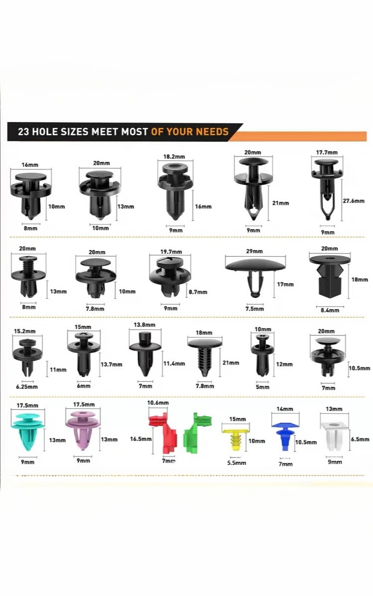 kashemano Set of 726 pieces of universal car clips, Multicolor - Image 3