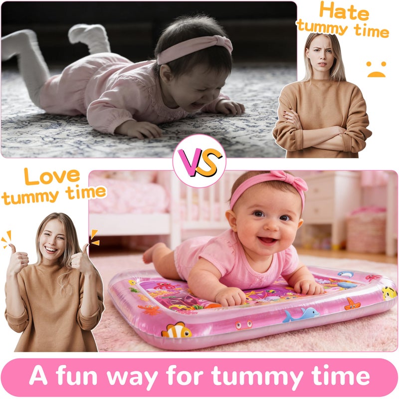 Yeeeasy Tummy Time Water Mat for Girl, Baby Girl Toys for 0, 3, 6, 9, 12 Months, Baby Girl Gifts, Develop Sensory Toys Kids' Indoor Climbers & Play Structures - Image 2