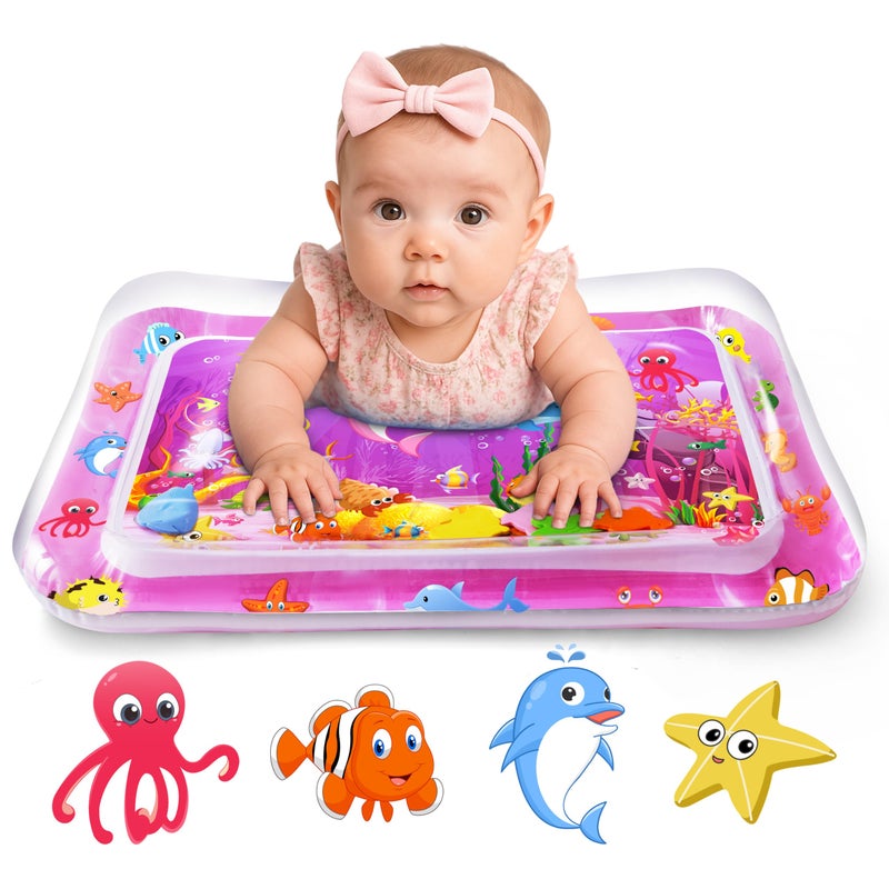 Yeeeasy Tummy Time Water Mat for Girl, Baby Girl Toys for 0, 3, 6, 9, 12 Months, Baby Girl Gifts, Develop Sensory Toys Kids' Indoor Climbers & Play Structures - Image 1
