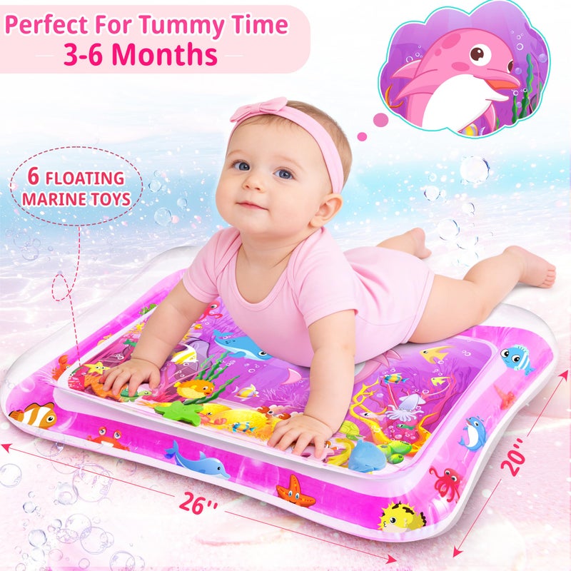 Yeeeasy Tummy Time Water Mat for Girl, Baby Girl Toys for 0, 3, 6, 9, 12 Months, Baby Girl Gifts, Develop Sensory Toys Kids' Indoor Climbers & Play Structures - Image 5