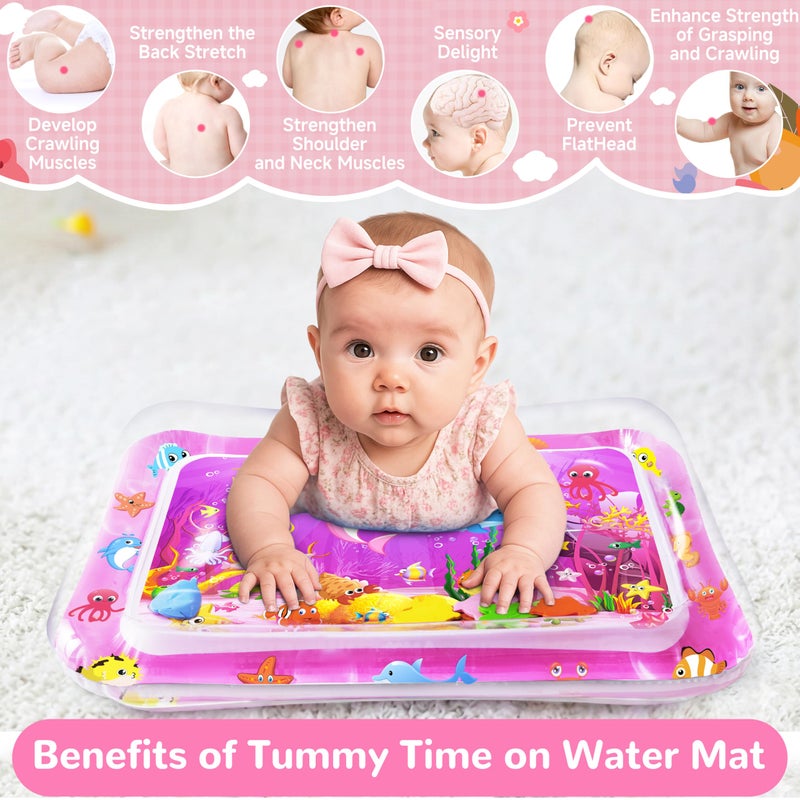Yeeeasy Tummy Time Water Mat for Girl, Baby Girl Toys for 0, 3, 6, 9, 12 Months, Baby Girl Gifts, Develop Sensory Toys Kids' Indoor Climbers & Play Structures - Image 4