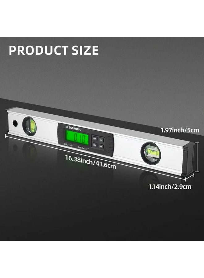 16 Inch Magnetic Spirit Level with LCD Backlight 400mm Angle Finder Protractor for DIY - Image 3