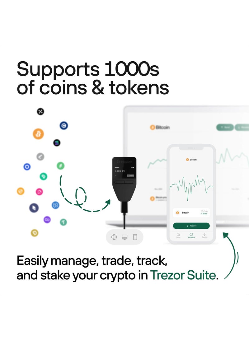 TREZOR Trezor Safe 3 - Passphrase & Secure Element Protected Crypto Hardware Wallet - Buy, Store, Manage Digital Assets Simply and Safely (Cosmic Black)  - Image 3