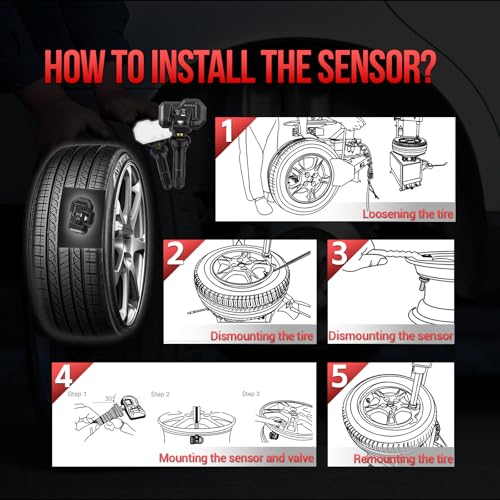 Launch حساس TPMS من LAUNCH، 2 في 1 بتردد مزدوج 315 ميجاهرتز و 433 ميجاهرتز، حساس RF قابل للبرمجة عالميًا، مناسب لنظام مراقبة ضغط الإطارات، برمجة غير محدودة في حساس واحد، مطاطي - Image 4