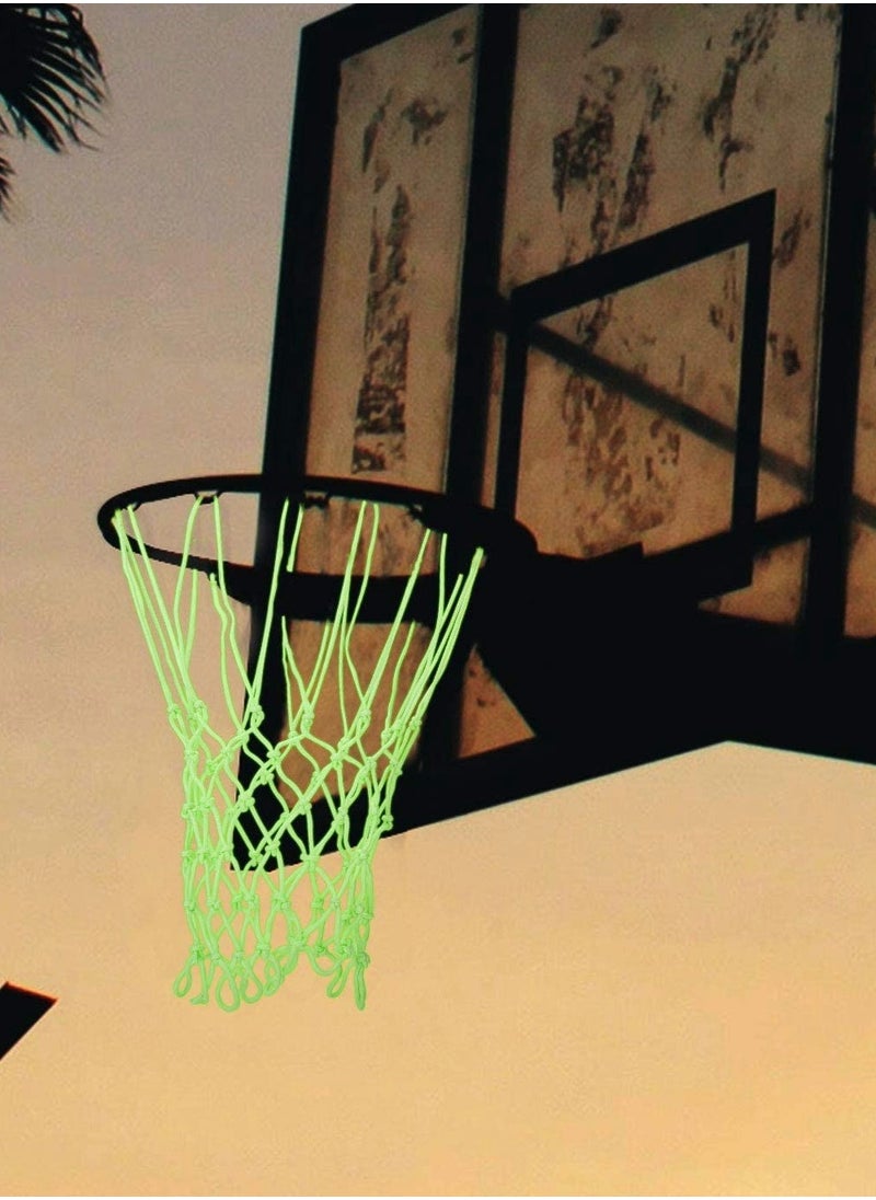 SYOSI Outdoor Glow in The Dark Basketball Heavy Duty Basketball Net Replacement All Weather Anti Whip 12 Loops Standard Size Night Basketball Sports Gift for Pool Sports School  - Image 5
