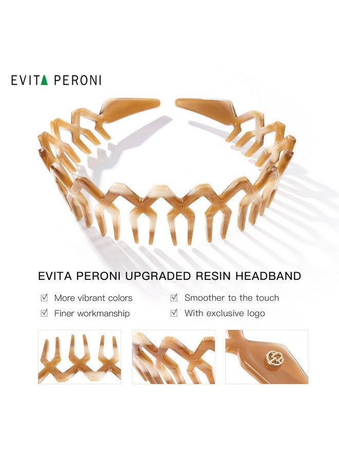 EVITA PERONI Comb Headband For Women And Girls Zig Zag Headband With Teeth Nonslip Upgrade Resin Fashion Headband For Sports Workout Yoga And Washing Face - Image 4