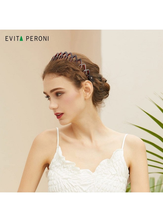 EVITA PERONI Comb Headband For Women And Girls Zig Zag Headband With Teeth Nonslip Upgrade Resin Fashion Headband For Sports Workout Yoga And Washing Face - Image 2
