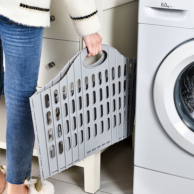 Folding Laundry Basket with Handle, Collapsible and Wall-Mountable - Image 1