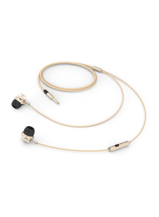 NIBEMINENT GT500 Wired In-Ear Earphones With Mic Gold - Image 2