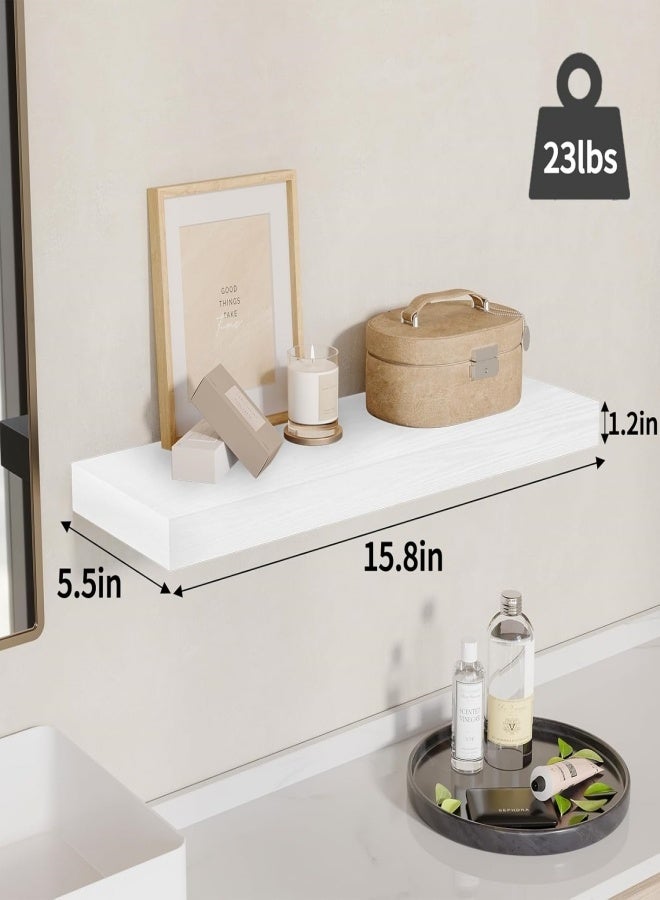 VarietyVoyageD 4 Pcs Set of Floating Shelves for Wall Decor Wall Shelves for Bedroom Storage Large Deep Wall Mounted Shelves for Bathroom Towels Laundry Living Room Kitchen Closet  - Image 3