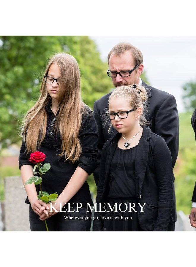 Mtlee 3 Pieces Cremation Urn Necklace for Ashes Keepsake Cremation Jewelry Vertical Bar Zircon Crystal Urn Necklace Urn Stainless Steel Memorial Pendant for Women Men Loved Ones - Image 5