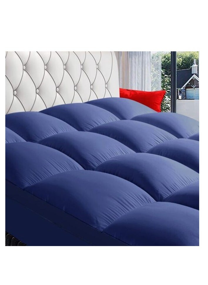 DEEP SLEEP Every Night Deep Sleep Mattress Topper Soft Comfort White 500 GSM (Dark Blue, Double Size -W120 X L200 Cm) - Image 1