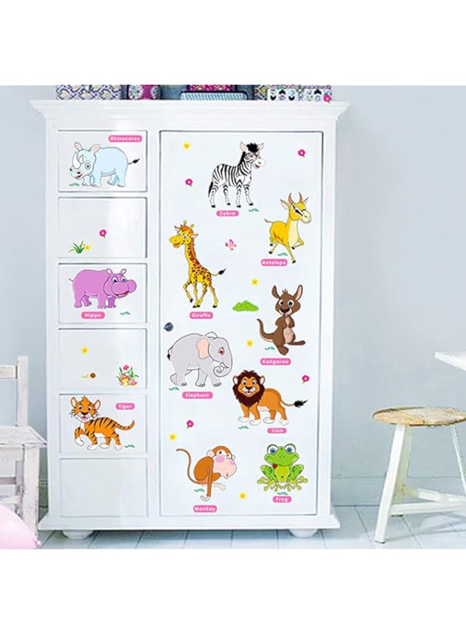 Raxoom BPA Animal Wall Sticker Cartoon DIY Art Decal Self-Adhesive Wallpaper Mural Decorate for Living Room TV Sofa Background Bedroom Kids Room Nursery (Style 14) - Image 3