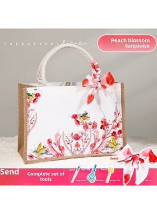 Butterfly Ancient Bart Material Bag Diy Mother's Day Canvas Bag Children's Handmade Creative Linen Bag Group Building Activity Gift-Color:Vertical Style [peach Blossom Turtle] Comes With A Full Set Of Tools + Detailed Tutorials - pzsku/Z5EB9D4D2F0BA07047733Z/45/1745502330/87920106-70ed-4511-9c43-ba5405dbf66a