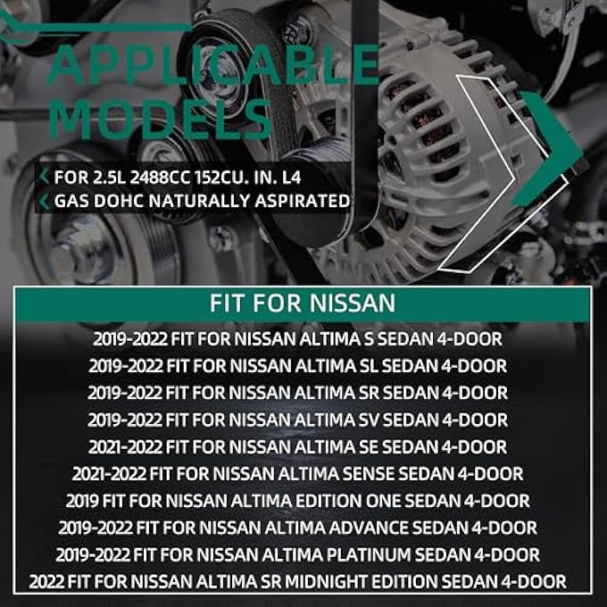 Riyhch 23100-6CA0A New Alternator Fit for Nissan Altima 2.5L 2019 2020 2021 2022 A005TE0381ZX - Image 2