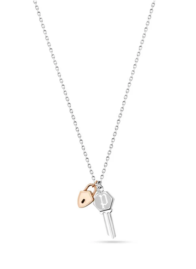 بوليس Police Stainless Steel Necklace for Women - Silver, PEJLN2213002