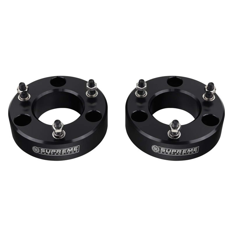 Supreme Suspensions - 3" Front Leveling Kit for 2007-2024 Chevy Silverado 1500 and GMC Sierra 1500 2WD/4WD - T6 Billet Aluminum Strut Spacers Lift Kit (Black) - Image 1