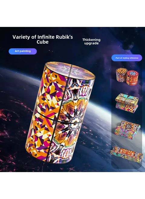 3D Puzzle Cube for Kids, Brain Teaser Changing Rubik's Cube-[Art Color Painting] [Color Boxed]]