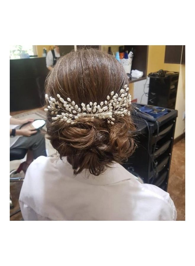 NIBEMINENT Pearl Bridal Hair Comb Multicolour - Image 1