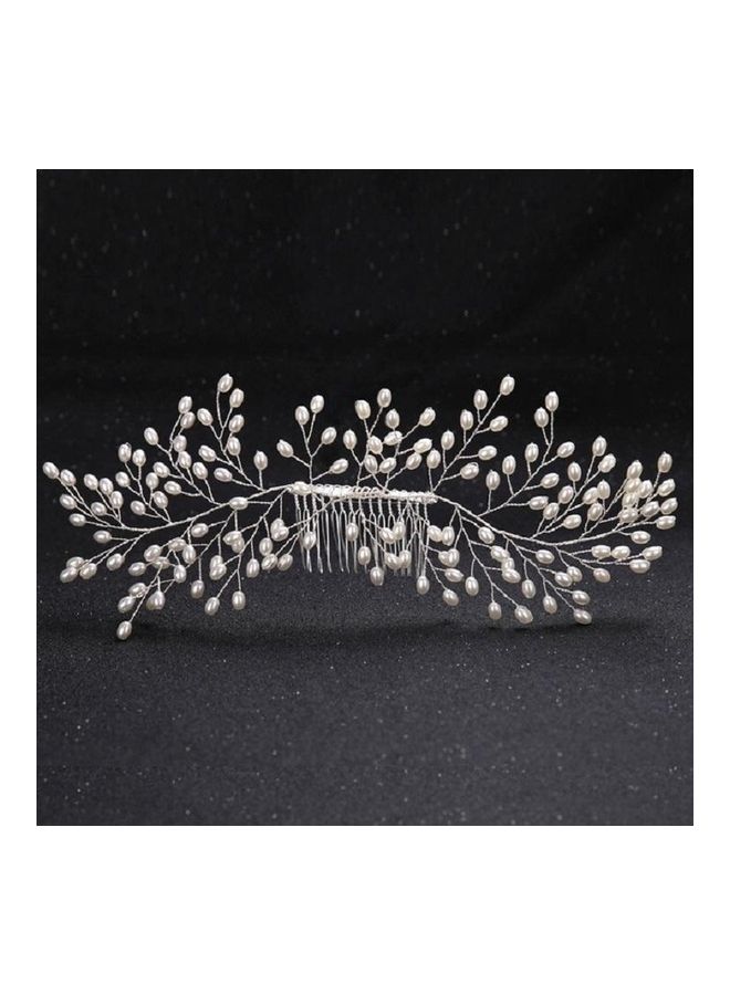 NIBEMINENT Pearl Bridal Hair Comb Multicolour - Image 2