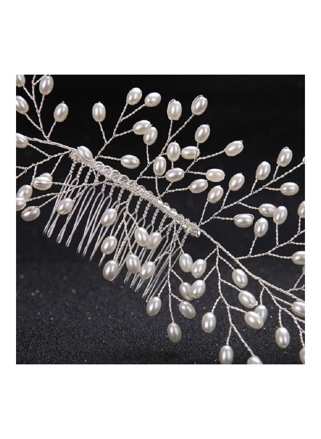 NIBEMINENT Pearl Bridal Hair Comb Multicolour - Image 4