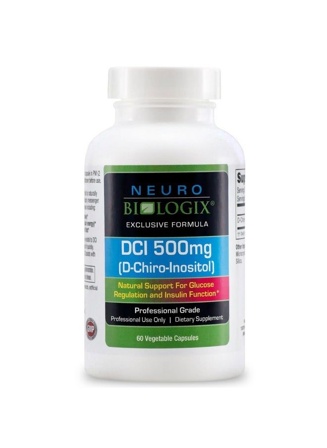 نيورو بيولوجيكس كبسولات Neuro biologix عالية الفعالية D-Chiro-Inositol 500mg - مكمل D Chiro Inositol الشامل لدعم التوازن الهرموني والمزاج والطاقة - 60 كبسولة نباتية 