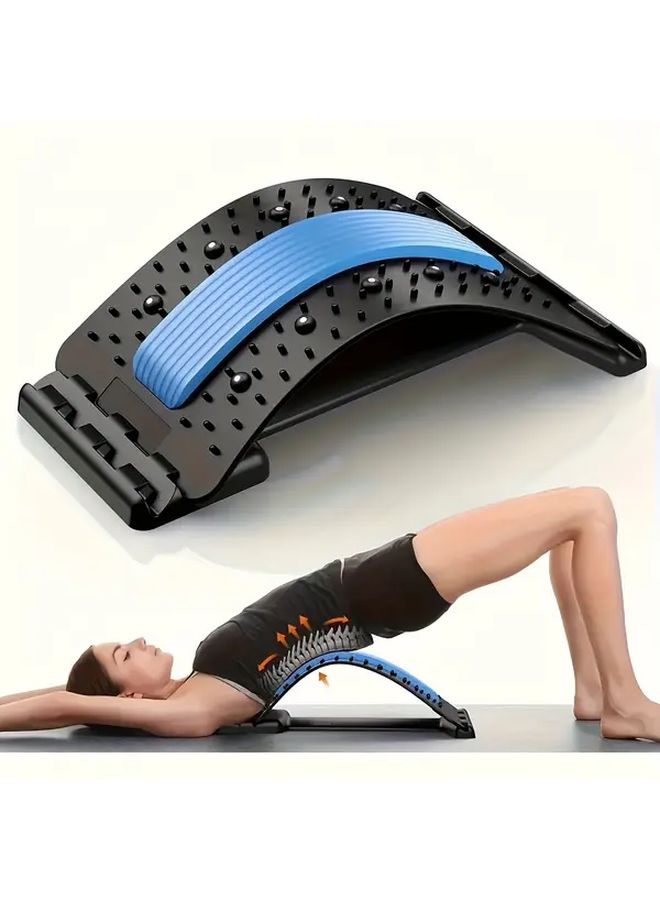 Blue 3 Mode Adjustable Lumbar Support with Massage for Car Office Back Pain Relief - Image 1