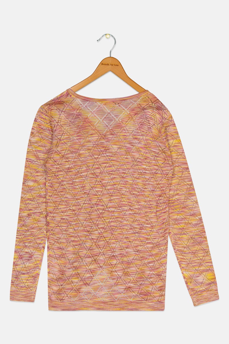 STEVE MADDEN Kids Girl V-Neck Long Sleeves Textured Top, Multicolor - Image 2