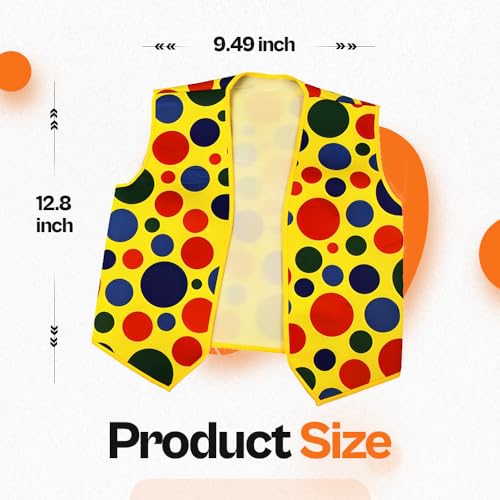 Tigerdoe Clown Costume Set Wig Nose Bow Tie Vest 4Piece DressUp Clown Accessories for Party - Image 5