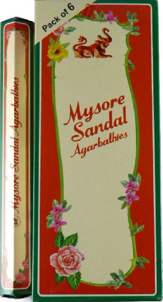 Mysore Sandal Incense Mysore Sandal Incense  Six 20 Stick Tubes 120 Sticks Total  From India