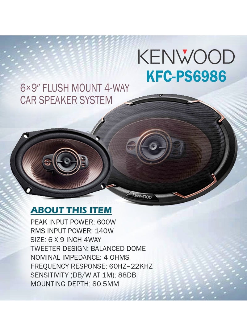 كينوود مكبرات صوت Kenwood KFC-PS6986-6 X9 رباعية الاتجاهات بقوة 600 واط - Image 2