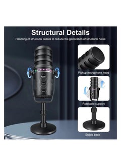 ELTRAZONE USB/XLR Dynamic Microphone for PC Gaming, Streaming & Recording – KNVBN-555 | RGB Lighting, Real-Time Monitoring, One-Touch Mute, Cardioid Pickup, Studio-Quality Sound for YouTube, Discord, Podcasts  - Image 2