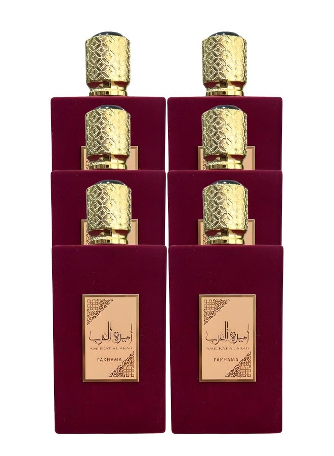 FAKHAMA 6 Pieces Ameerat Al Arab Perfume For Women 100ml EDP - Image 1