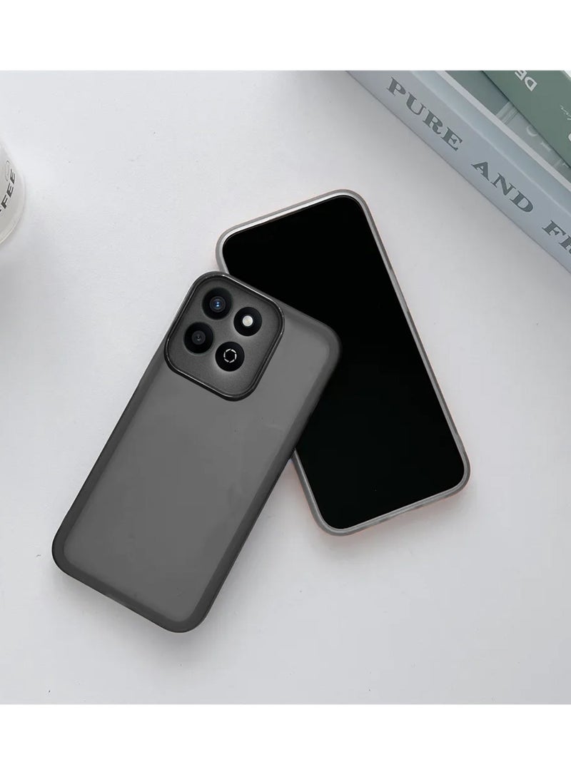 Wtech Honor X7c 4G 2024 Soft Transparent TPU Silicone Ultra Thin Phone Stylish Electroplated Camera Border Back Case Cover - Black  - Image 2