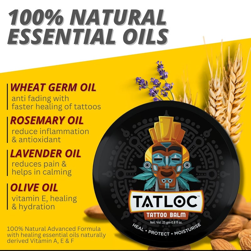 Tatloc Tattoo Healing Balm With Vitamin A and D Natural Herbs and Oils Tattoo Butter Tattoo Shiner Ointment Tattoo Wax No Parabens No Petroleum Jelly 100 Natural - Image 2