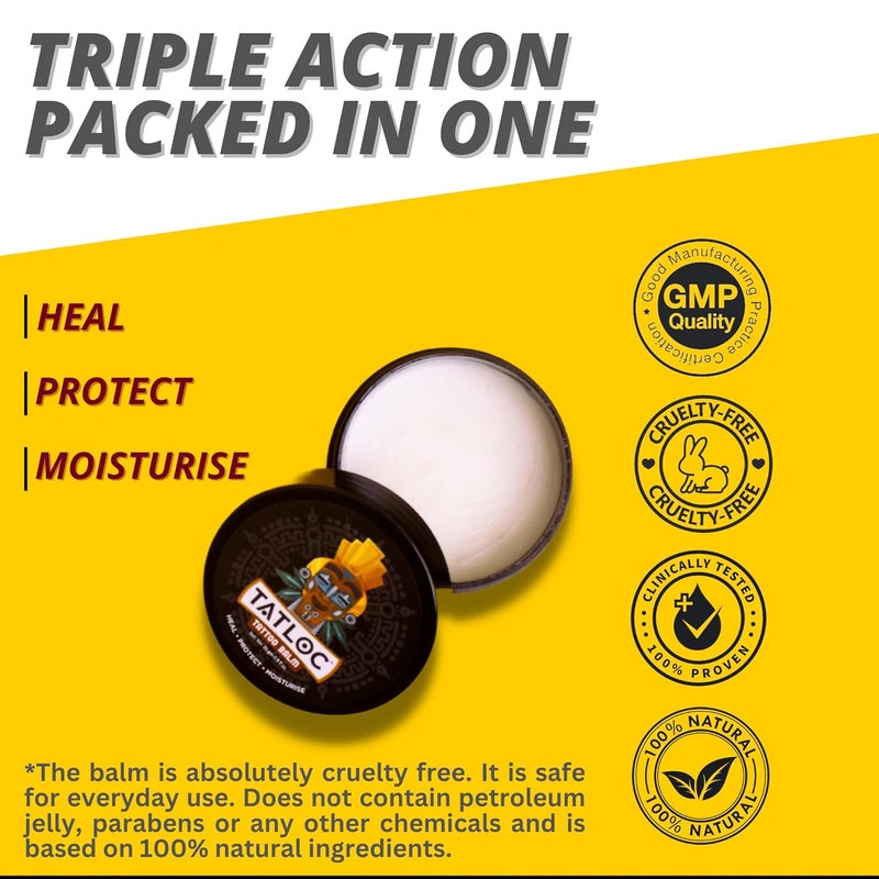 Tatloc Tattoo Healing Balm With Vitamin A and D Natural Herbs and Oils Tattoo Butter Tattoo Shiner Ointment Tattoo Wax No Parabens No Petroleum Jelly 100 Natural - Image 3