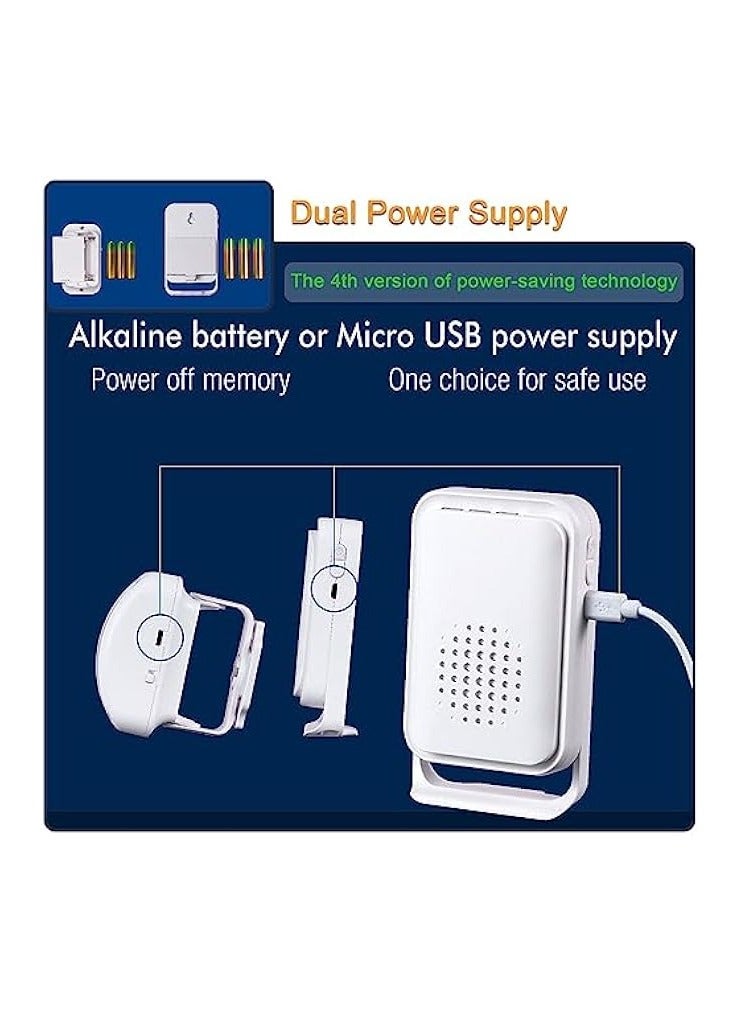 erorex Motion Sensor Detector Door Chime, for Business Store Entry Alert, Welcome Buzzer Monitor Doorbell Alarm, for Home Elderly Dementia Patients, LED Indicators & Vibration (1 Sensor & 1 Receiver) - Image 4