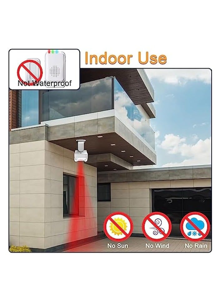 erorex Motion Sensor Detector Door Chime, for Business Store Entry Alert, Welcome Buzzer Monitor Doorbell Alarm, for Home Elderly Dementia Patients, LED Indicators & Vibration (1 Sensor & 1 Receiver) - Image 3