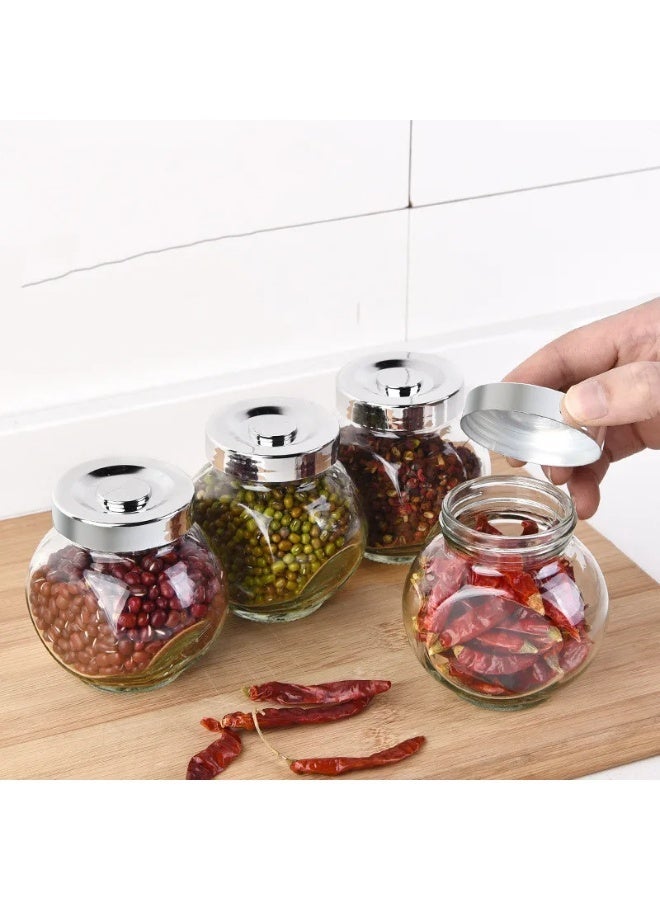 أيكيا طقم برطمان تخزين زجاج للتوابل مع غطاء محكم الغلق مقاوم للصدأ، - Image 1