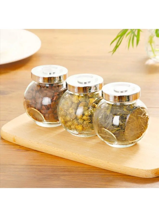 أيكيا طقم برطمان تخزين زجاج للتوابل مع غطاء محكم الغلق مقاوم للصدأ، - Image 5