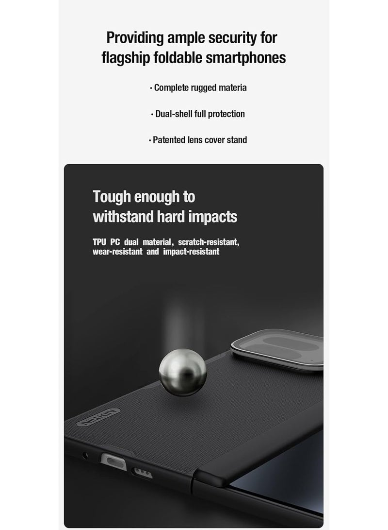 Nillkin Case Designed for Google Pixel 10 Pro Fold Nillkin Super Frosted Shield Prop Transparent Lens Guard Edition Matte cover case for Google Pixel 10 Pro Fold 5G 2025 Black Color - Image 4