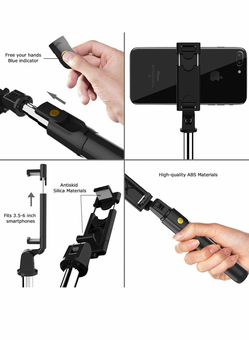 KASTWAVE - Selfie Stick Tripod Extendable 3 in 1 Aluminum Bluetooth Selfie Stick with Wireless Remote and Tripod Stand Compatible with iPhone and Android Phone Lightweight Portable - Image 1
