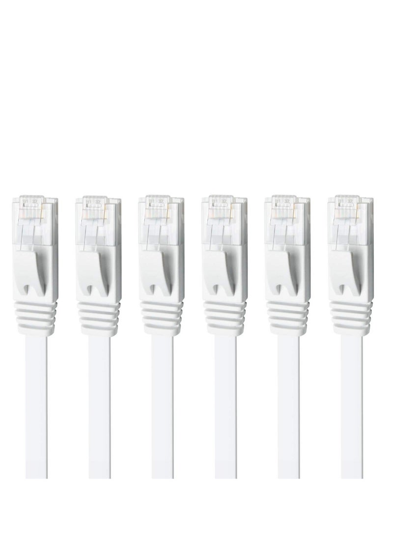 Generic CAT 6 Ethernet Cable, 6 Pack 3ft High Speed Solid Flat CAT6 Gigabit Internet Network LAN Patch Cords, Bare Copper Snagless RJ45 Connector for Modem, Router, Computer  - Image 1