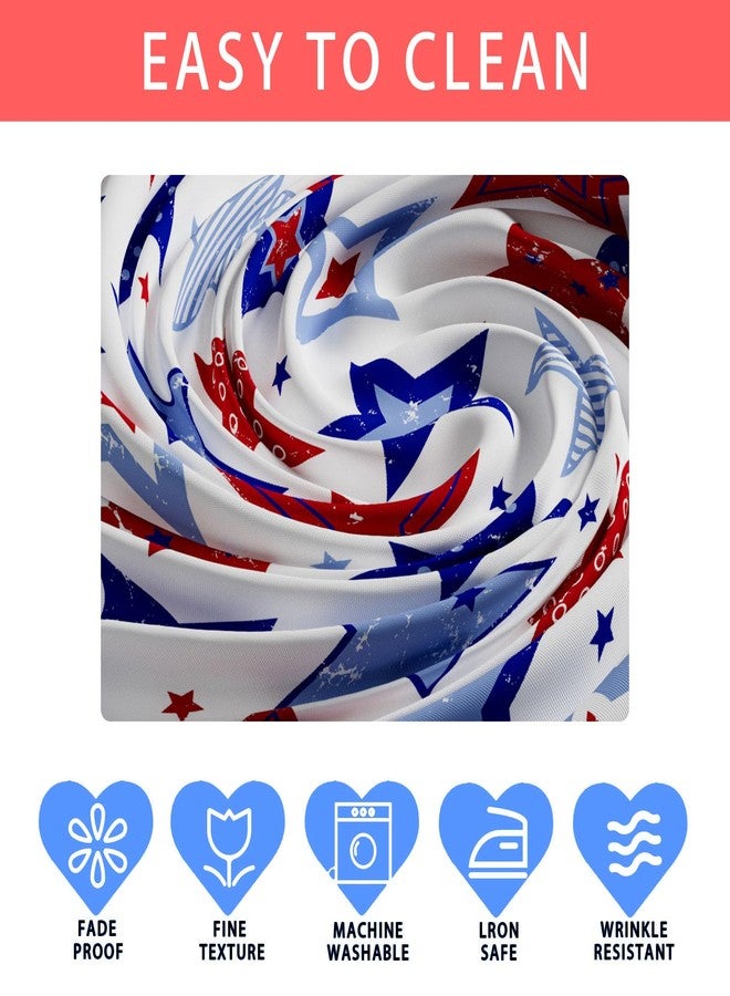 XCHI Red White Stripes Wood Stars Patriotic America 4th of July Memorial Day Independence Day Tablecloth Rectangle Washable Table Covers for Home Party Decorations 60x84 Inch - Image 5