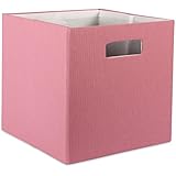 DII DII Hard Sided Collapsible Fabric Storage Container for Nursery, Offices, & Home Organization, (13x13x13") - Solid Rose - Image 1