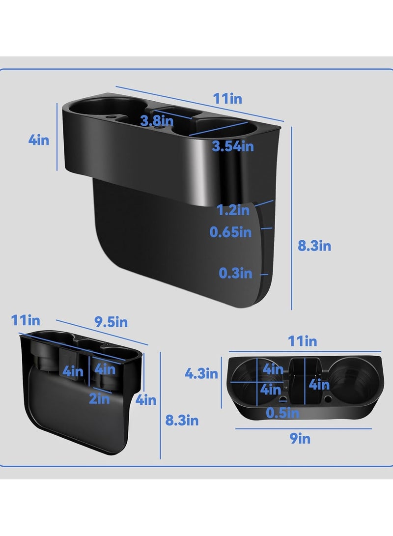 2Pcs Car Cup Holder Cup Holder for Car Seat Cup Holder for Car Multifunctional Portable Console Side Pocket Car Seat Gap Filler Organizer Vehicle Seat Cup Cell Phone Drink Holder Storage Box - Image 3