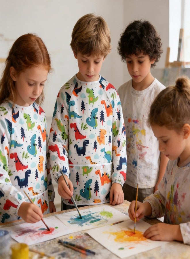 IKAYAS Kids Art Smock, Smocks for Waterproof Long Sleeve Art Smocks for Kids 3-5 (1) - Image 4