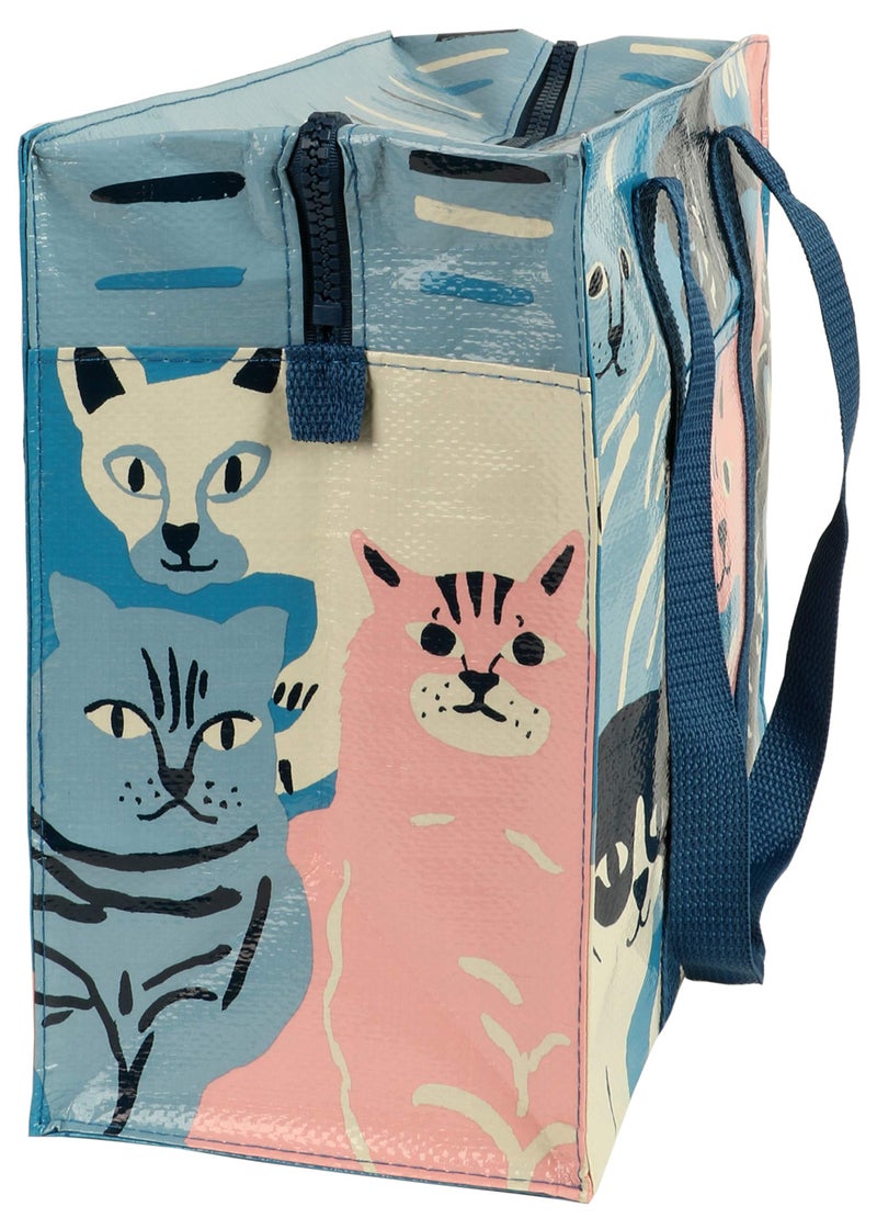 Blue Q Reusable Shoulder Tote Bag - Blue - Carry Everywhere Bag with a Hefty Zipper, Exterior Pocket & Reinforced Floor Easy to Clean, Spacious, Durable, Lightweight & Fun Design 95% Recycled Material - Image 2