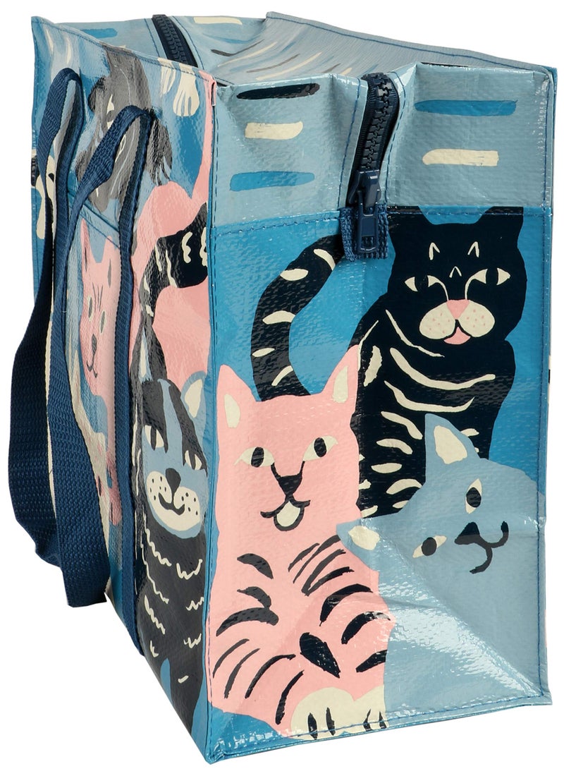 Blue Q Reusable Shoulder Tote Bag - Blue - Carry Everywhere Bag with a Hefty Zipper, Exterior Pocket & Reinforced Floor Easy to Clean, Spacious, Durable, Lightweight & Fun Design 95% Recycled Material - Image 3