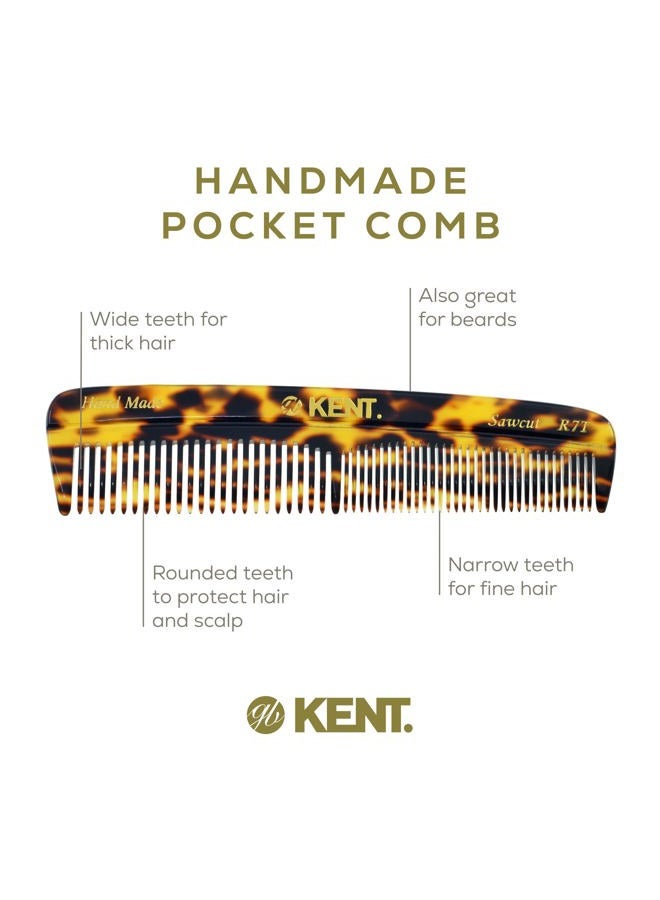 KENT Hair Comb for Men, Handmade Pocket Comb, Fine and Wide Tooth Hair Comb for Grooming and Styling, Sawcut Kent Comb, 2 Pack (Yellow Tokyo) - Image 4